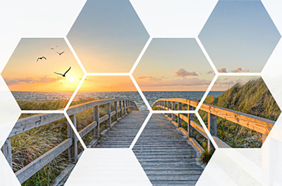 Foto over meerdere hexagons