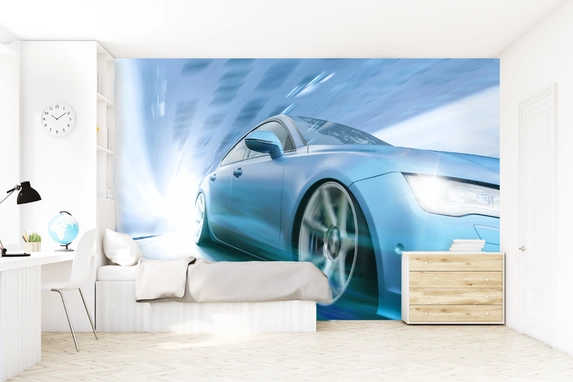 Fotobehang met auto.