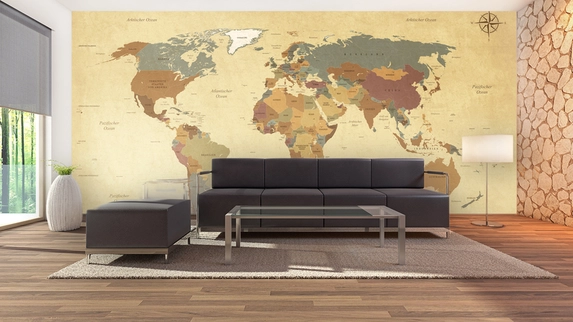 Fotobehang met wereldkaarten in alle soorten.
