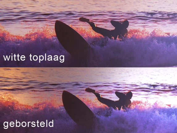 Fotogeschenk biedt de keuze uit foto op aluminium met witte toplaag of RVS toplaag.