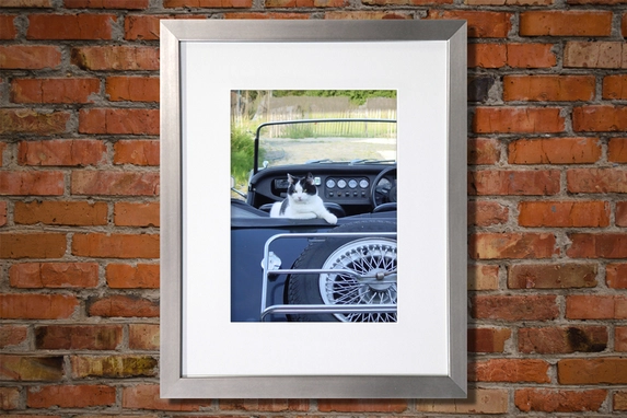Zilveren fotolijst met witte passepartout