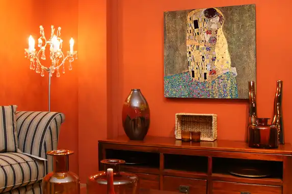 The Kiss van Gustav Klimt op canvas geprint.