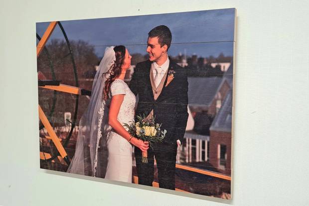 Foto geprint op ayous hout latten horizontaal