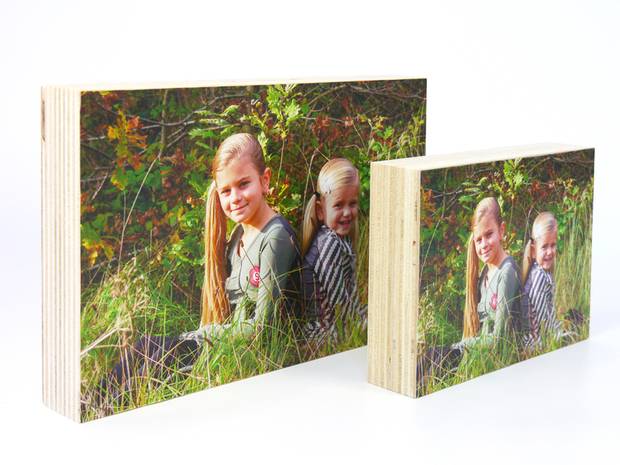 Foto op houten blokken van 4cm dik