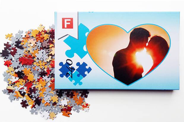 Foto puzzel hart vorm 30x40cm 240 puzzelstukjes