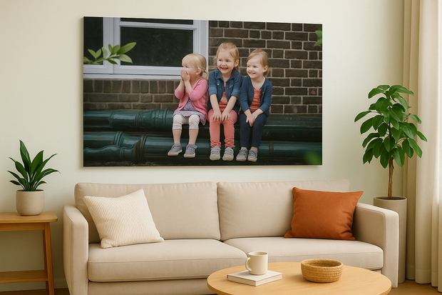 Kinderfoto op aluminium